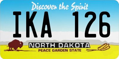ND license plate IKA126