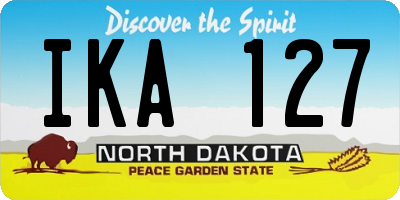 ND license plate IKA127