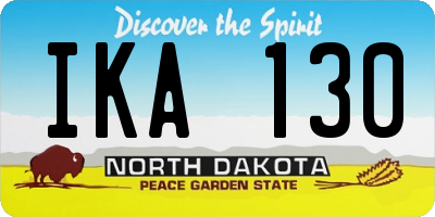 ND license plate IKA130