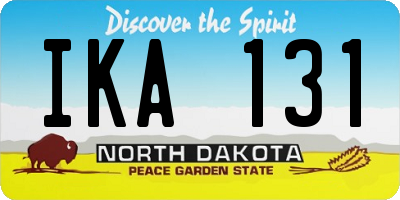 ND license plate IKA131