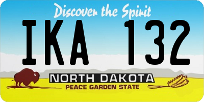 ND license plate IKA132