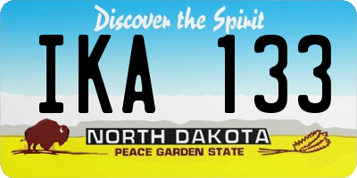 ND license plate IKA133