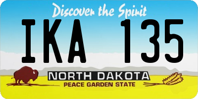 ND license plate IKA135
