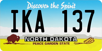 ND license plate IKA137