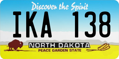ND license plate IKA138