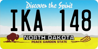 ND license plate IKA148