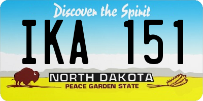 ND license plate IKA151