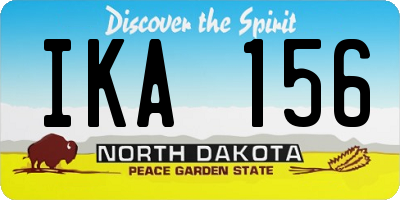 ND license plate IKA156