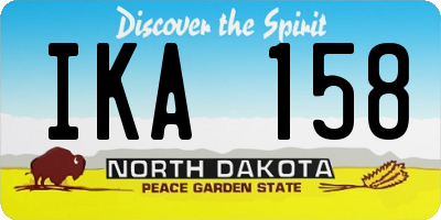 ND license plate IKA158