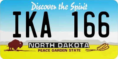 ND license plate IKA166