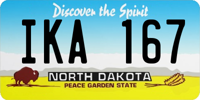 ND license plate IKA167