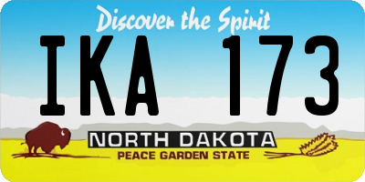 ND license plate IKA173