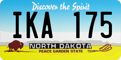 ND license plate IKA175