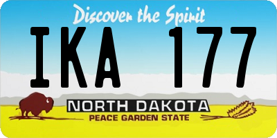 ND license plate IKA177