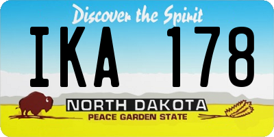 ND license plate IKA178