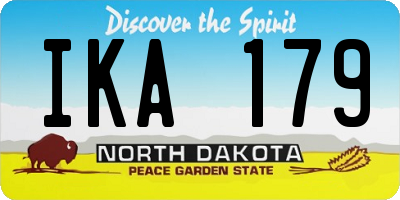 ND license plate IKA179