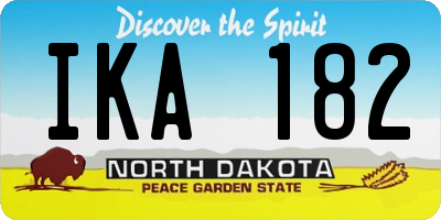 ND license plate IKA182
