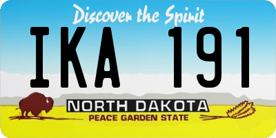 ND license plate IKA191