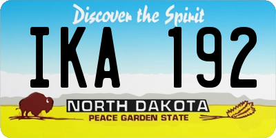 ND license plate IKA192