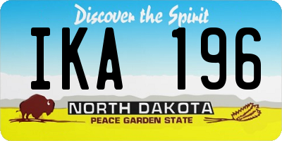 ND license plate IKA196