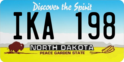 ND license plate IKA198
