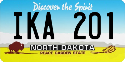 ND license plate IKA201