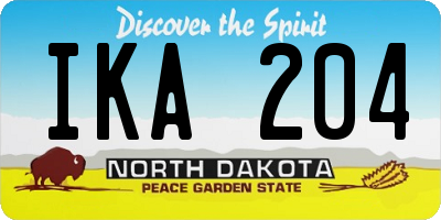 ND license plate IKA204