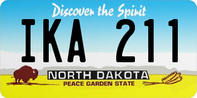 ND license plate IKA211