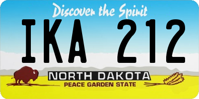 ND license plate IKA212