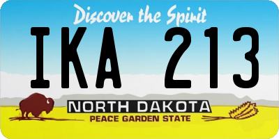 ND license plate IKA213