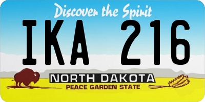 ND license plate IKA216