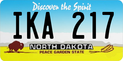 ND license plate IKA217