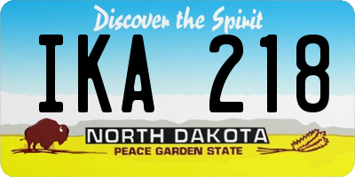 ND license plate IKA218