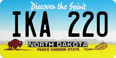 ND license plate IKA220