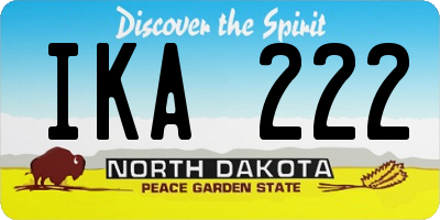 ND license plate IKA222