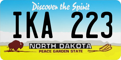 ND license plate IKA223