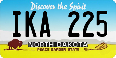 ND license plate IKA225