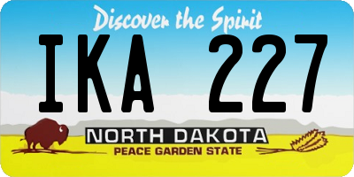 ND license plate IKA227