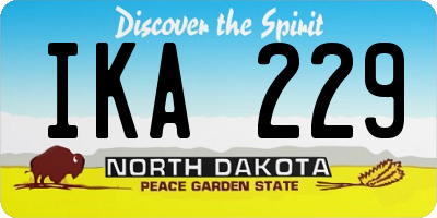 ND license plate IKA229