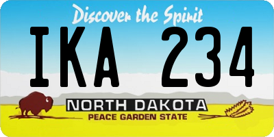 ND license plate IKA234