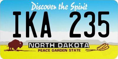 ND license plate IKA235