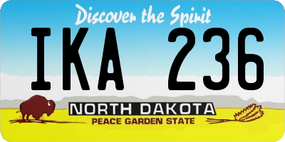 ND license plate IKA236