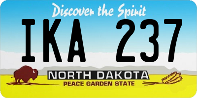 ND license plate IKA237