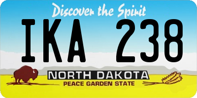 ND license plate IKA238