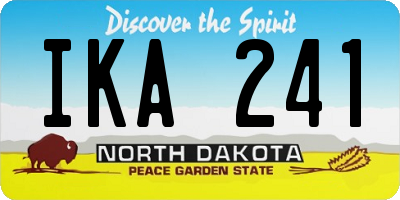 ND license plate IKA241
