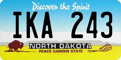 ND license plate IKA243