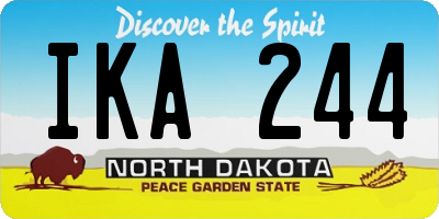 ND license plate IKA244