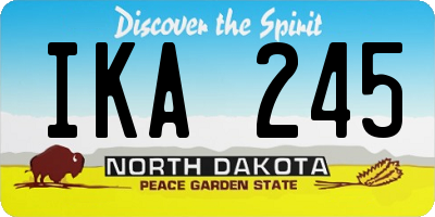 ND license plate IKA245