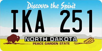 ND license plate IKA251