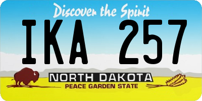 ND license plate IKA257